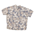 BISHOPS Mens Blue & Cream Hawaiian Shirt M Cotton Blend Summer Casual