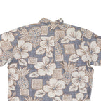 BISHOPS Mens Blue & Cream Hawaiian Shirt M Cotton Blend Summer Casual