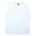 DIESEL Mens White Sleeveless Crew Neck Cotton Blend T-Shirt M Sleeveless Plain