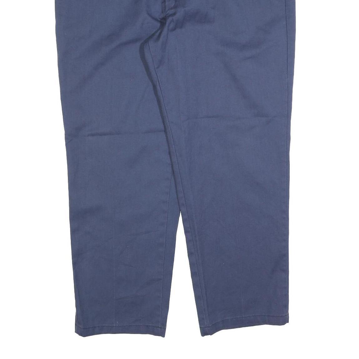 DICKIES Mens Cotton Blend Navy Regular Fit Straight Leg Trousers W44 L30