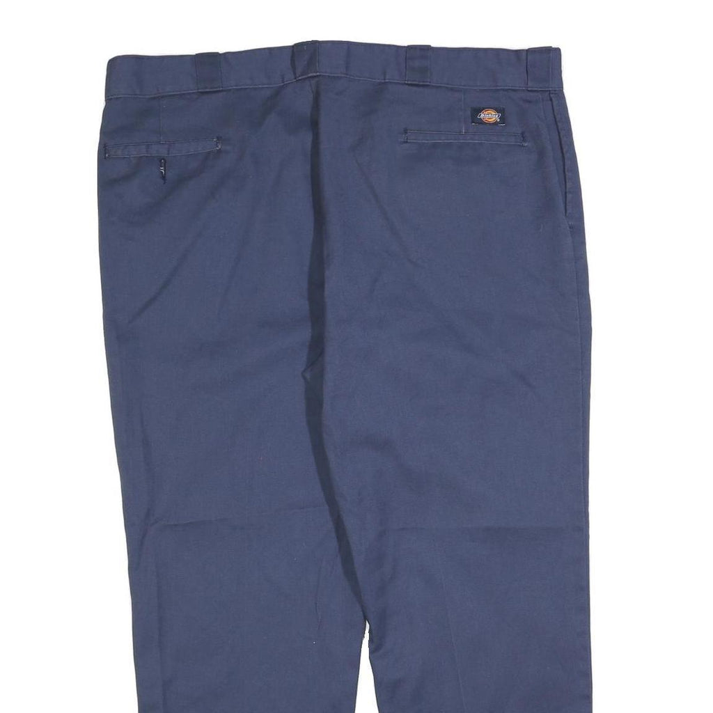 DICKIES Mens Cotton Blend Navy Regular Fit Straight Leg Trousers W44 L30