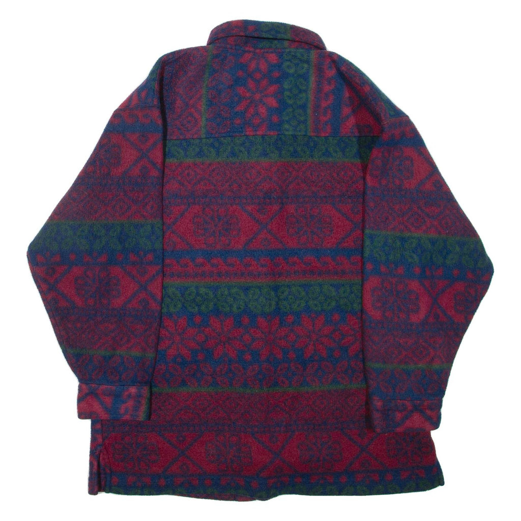 NORTHCREST Womens Fleece Jacket Maroon Striped M