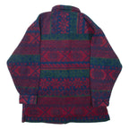 NORTHCREST Womens Fleece Jacket Maroon Striped M
