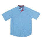 WRANGLER Mens Blue Short Sleeve Shirt M Cotton Casual Summer Button Front
