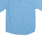 WRANGLER Mens Blue Short Sleeve Shirt M Cotton Casual Summer Button Front