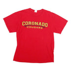 PORT & COMPANY Mens Red Coronado Cougars Graphic T-Shirt L Short Sleeve Crew