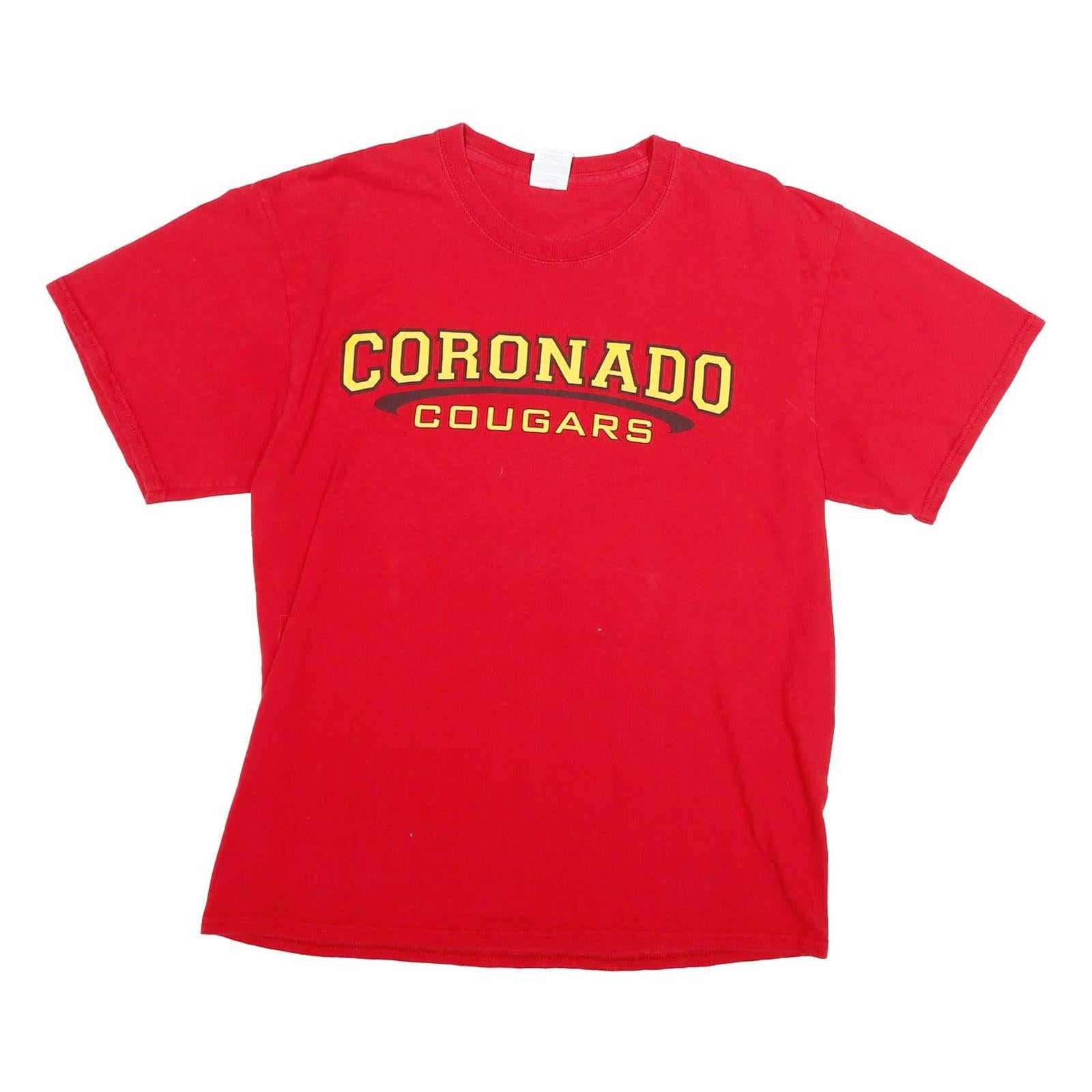 PORT & COMPANY Mens Red Coronado Cougars Graphic T-Shirt L Short Sleeve Crew
