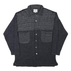 TACHTING CLUB Mens Navy Blue Cotton Blend Button Jacket M Woven Patchwork