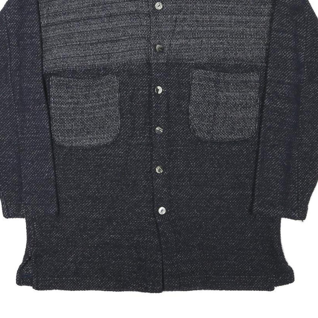 TACHTING CLUB Mens Navy Blue Cotton Blend Button Jacket M Woven Patchwork