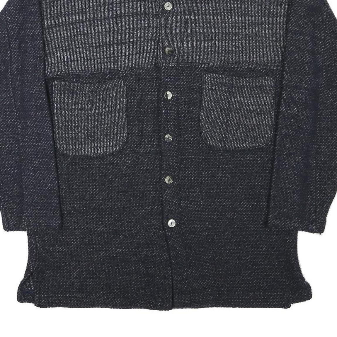 TACHTING CLUB Mens Navy Blue Cotton Blend Button Jacket M Woven Patchwork