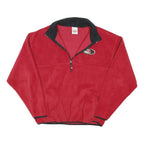 HARD ROCK CAFE Mens Red Black Half Zip Jacket L Polyester Blend Plain