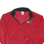 HARD ROCK CAFE Mens Red Black Half Zip Jacket L Polyester Blend Plain