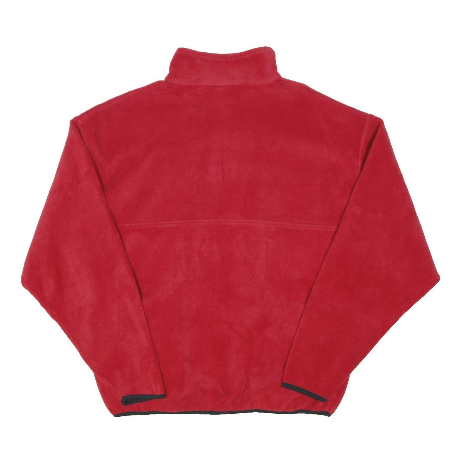 HARD ROCK CAFE Mens Red Black Half Zip Jacket L Polyester Blend Plain