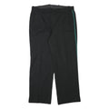 Black Relaxed Fit Mens Trousers W34 L28 Polyester Blend Zip Closure Side Stripe