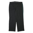 Black Relaxed Fit Mens Trousers W34 L28 Polyester Blend Zip Closure Side Stripe
