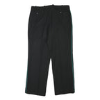 Black Relaxed Fit Mens Trousers W34 L28 Polyester Blend Zip Closure Side Stripe