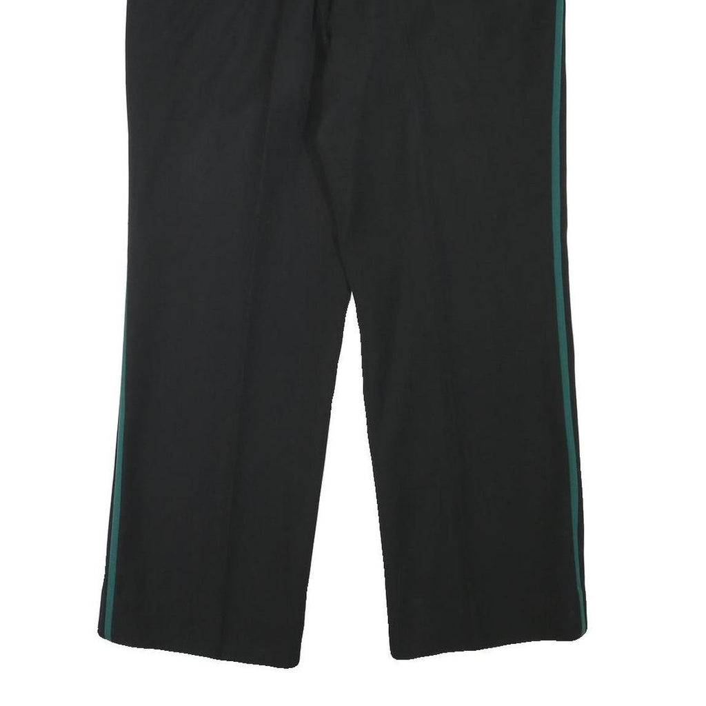 Black Relaxed Fit Mens Trousers W34 L28 Polyester Blend Zip Closure Side Stripe