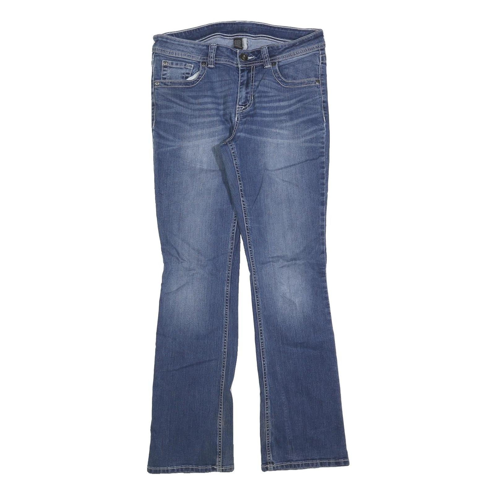 APT 9 Womens Blue Regular Bootcut Denim Medium W32 L32 Embroidered Pockets