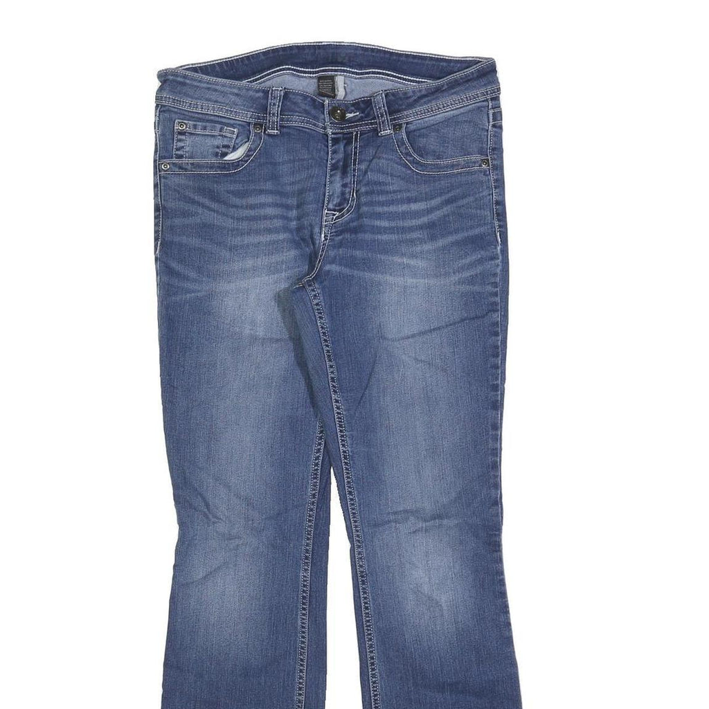 APT 9 Womens Blue Regular Bootcut Denim Medium W32 L32 Embroidered Pockets