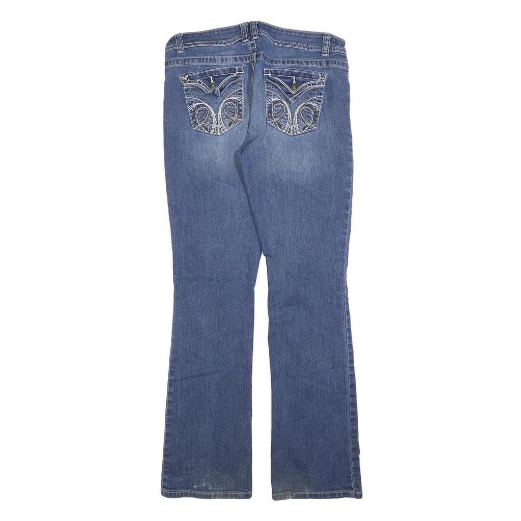 APT 9 Womens Blue Regular Bootcut Denim Medium W32 L32 Embroidered Pockets