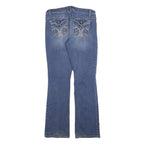 APT 9 Womens Blue Regular Bootcut Denim Medium W32 L32 Embroidered Pockets