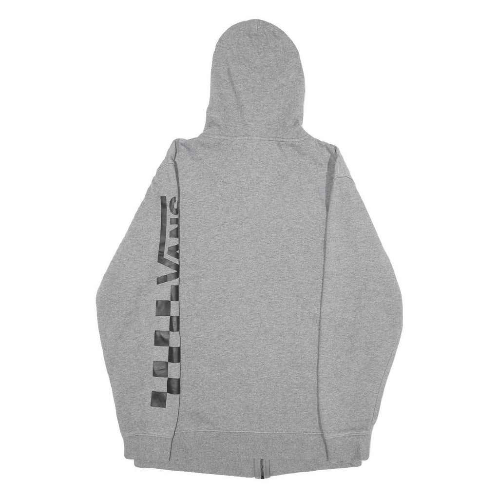 VANS Mens Grey Zip Up Hoodie M Cotton Blend Casual Streetwear Sweatshirt