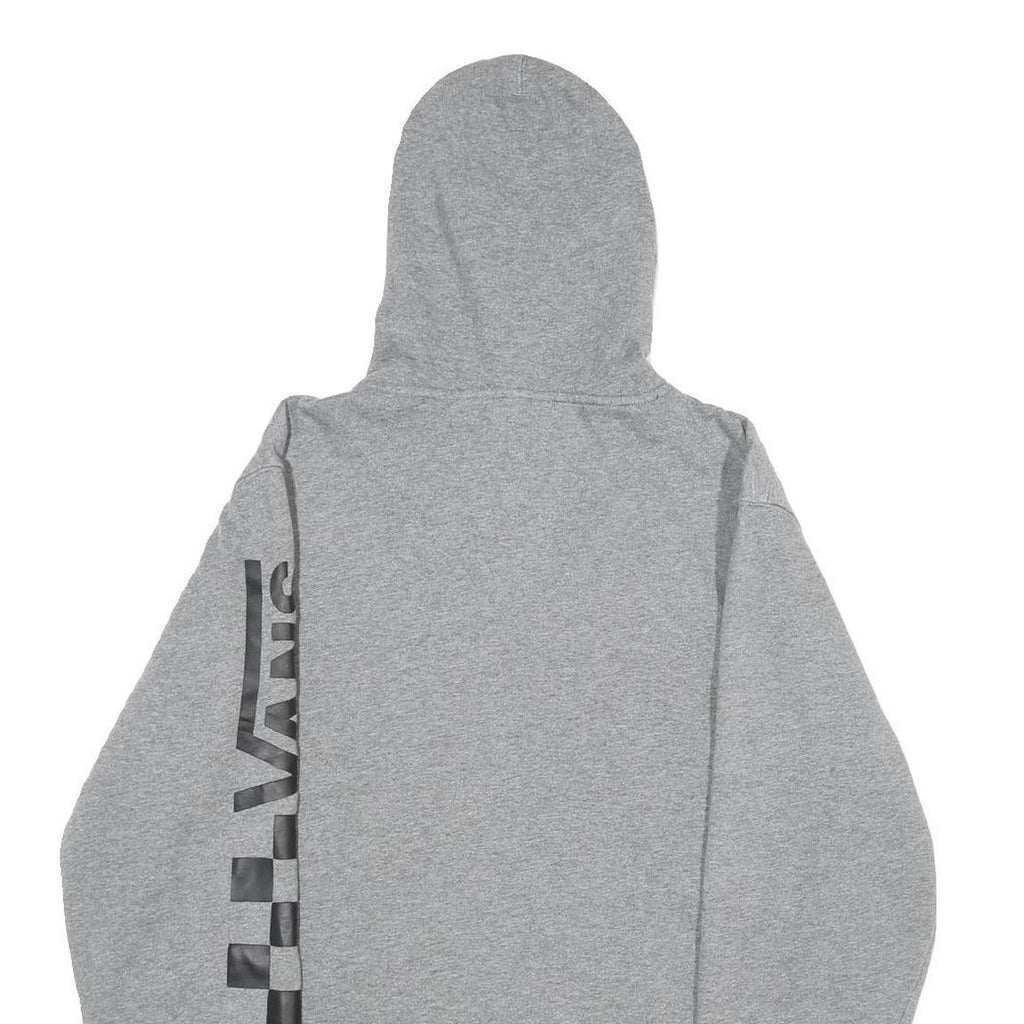 VANS Mens Grey Zip Up Hoodie M Cotton Blend Casual Streetwear Sweatshirt