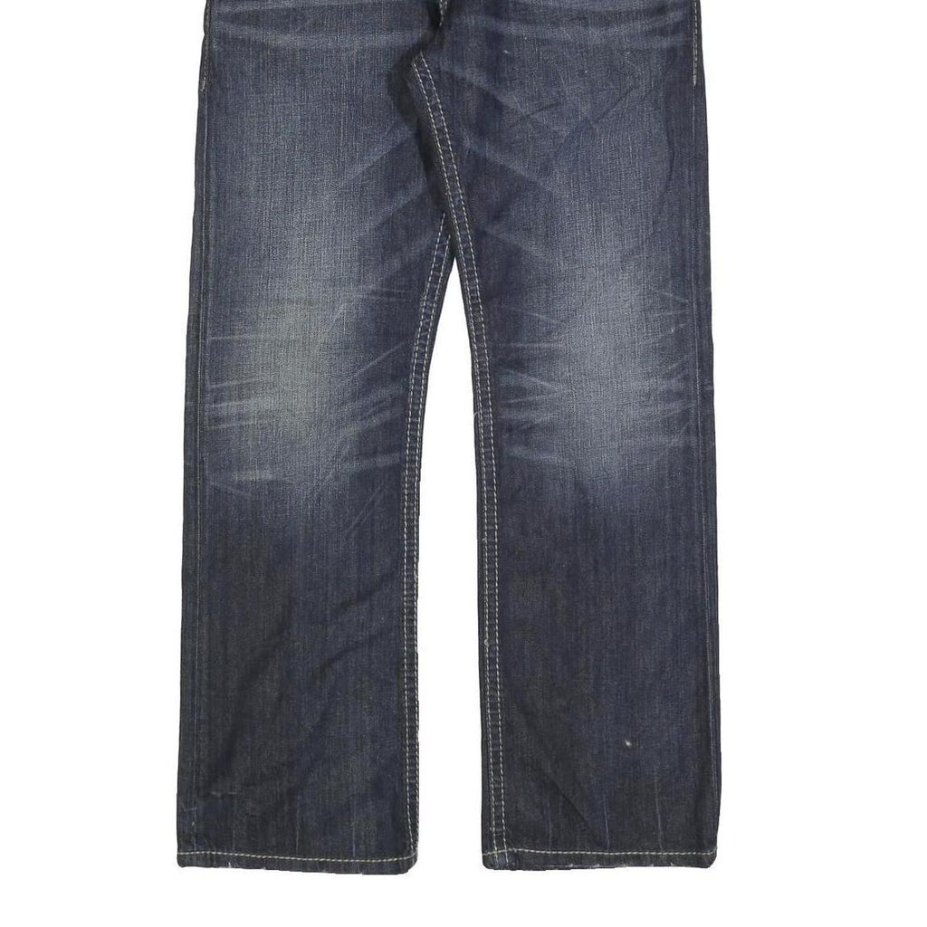 SILVER JEANS Mens Blue Regular Straight Denim Dark W34 L32 Zip Cotton Blend