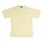 POLO RALPH LAUREN Mens Yellow Short Sleeve Plain M Cotton Polo Shirt Classic Fit