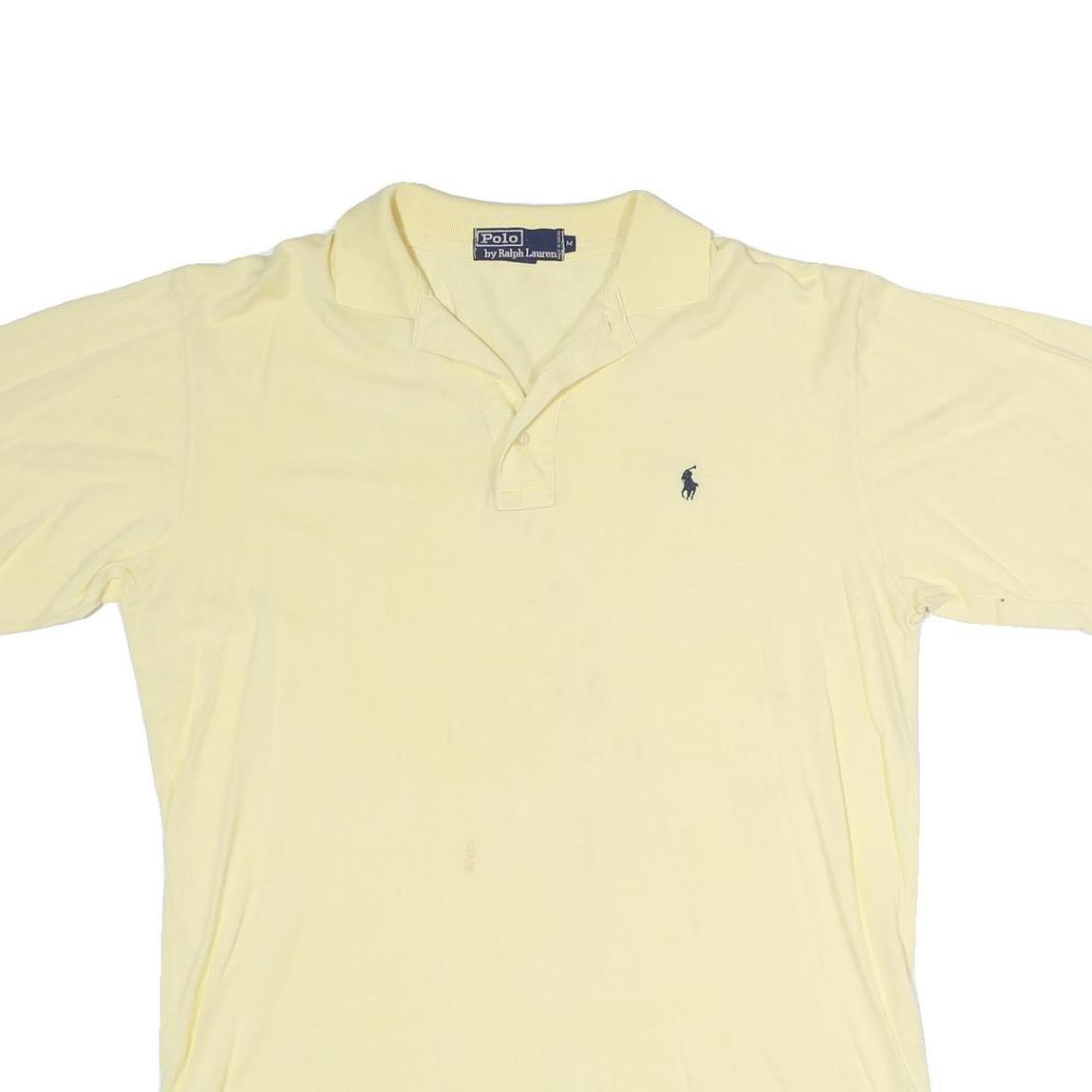 POLO RALPH LAUREN Mens Yellow Short Sleeve Plain M Cotton Polo Shirt Classic Fit