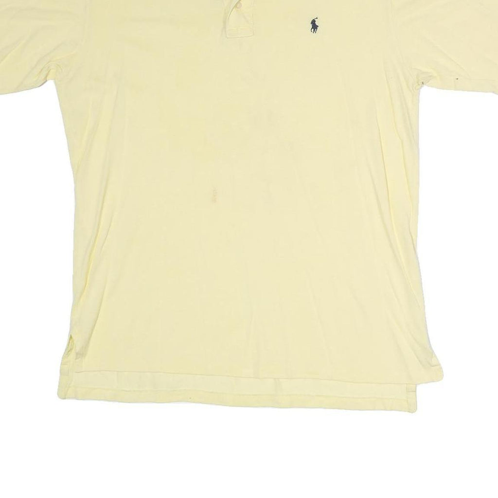 POLO RALPH LAUREN Mens Yellow Short Sleeve Plain M Cotton Polo Shirt Classic Fit