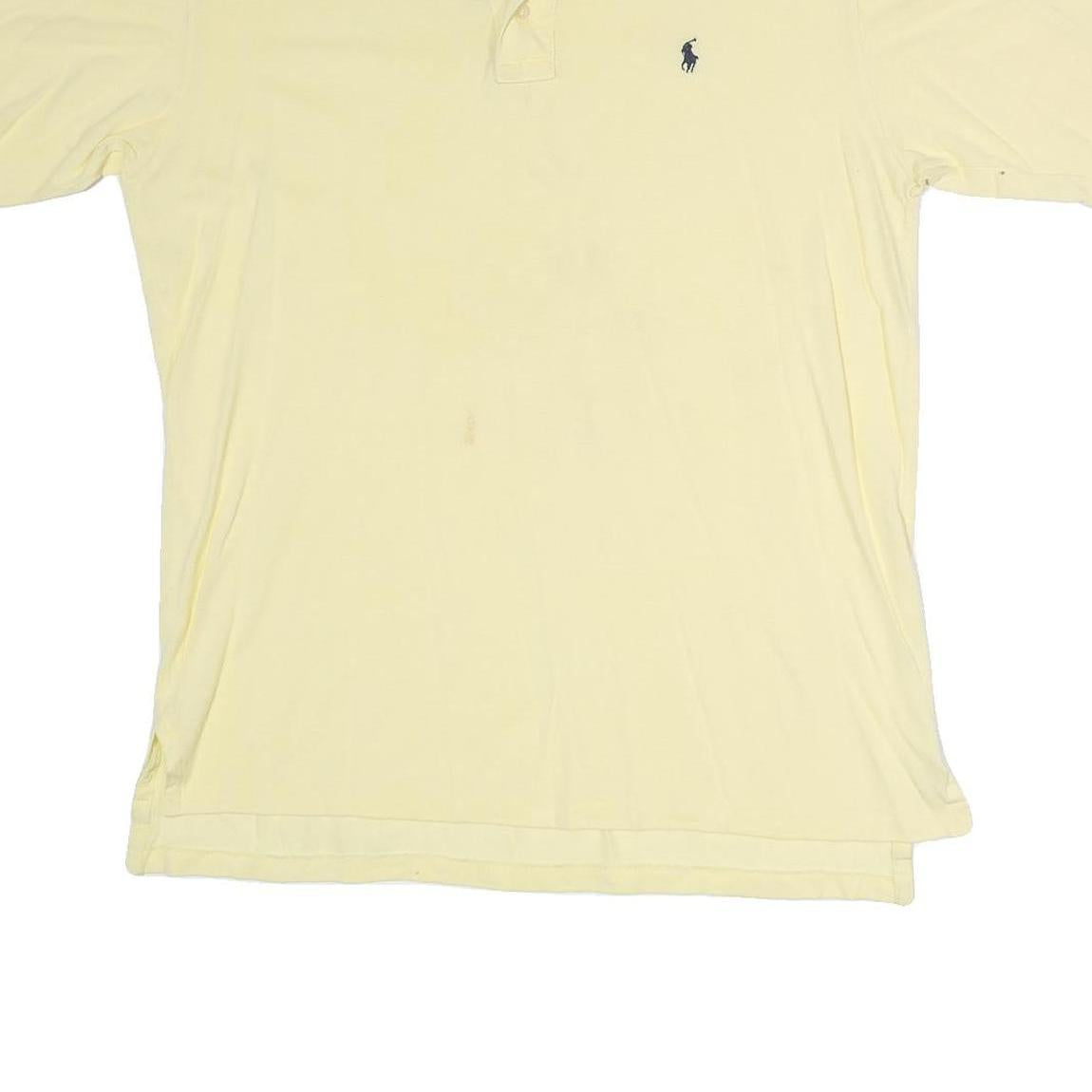 POLO RALPH LAUREN Mens Yellow Short Sleeve Plain M Cotton Polo Shirt Classic Fit