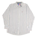 WRANGLER Mens White & Brown Stripe Long Sleeve Shirt L Casual Cotton