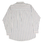 WRANGLER Mens White & Brown Stripe Long Sleeve Shirt L Casual Cotton