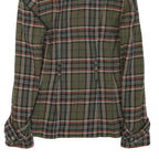 BENETTON Womens Green & Red Check Button Jacket XS Polyester Blend Classic Fit