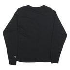 CHAMPION Mens Black Long Sleeve T-Shirt Crew Neck Cotton Blend L