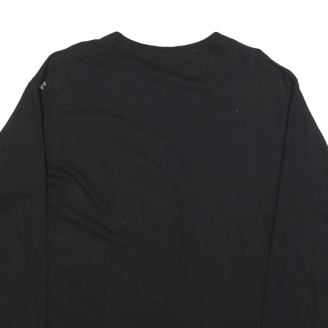 CHAMPION Mens Black Long Sleeve T-Shirt Crew Neck Cotton Blend L