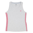ADIDAS Womens Grey & Pink Athletic Vest UK 18 Sleeveless V-Neck Sportswear