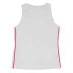 ADIDAS Womens Grey & Pink Athletic Vest UK 18 Sleeveless V-Neck Sportswear