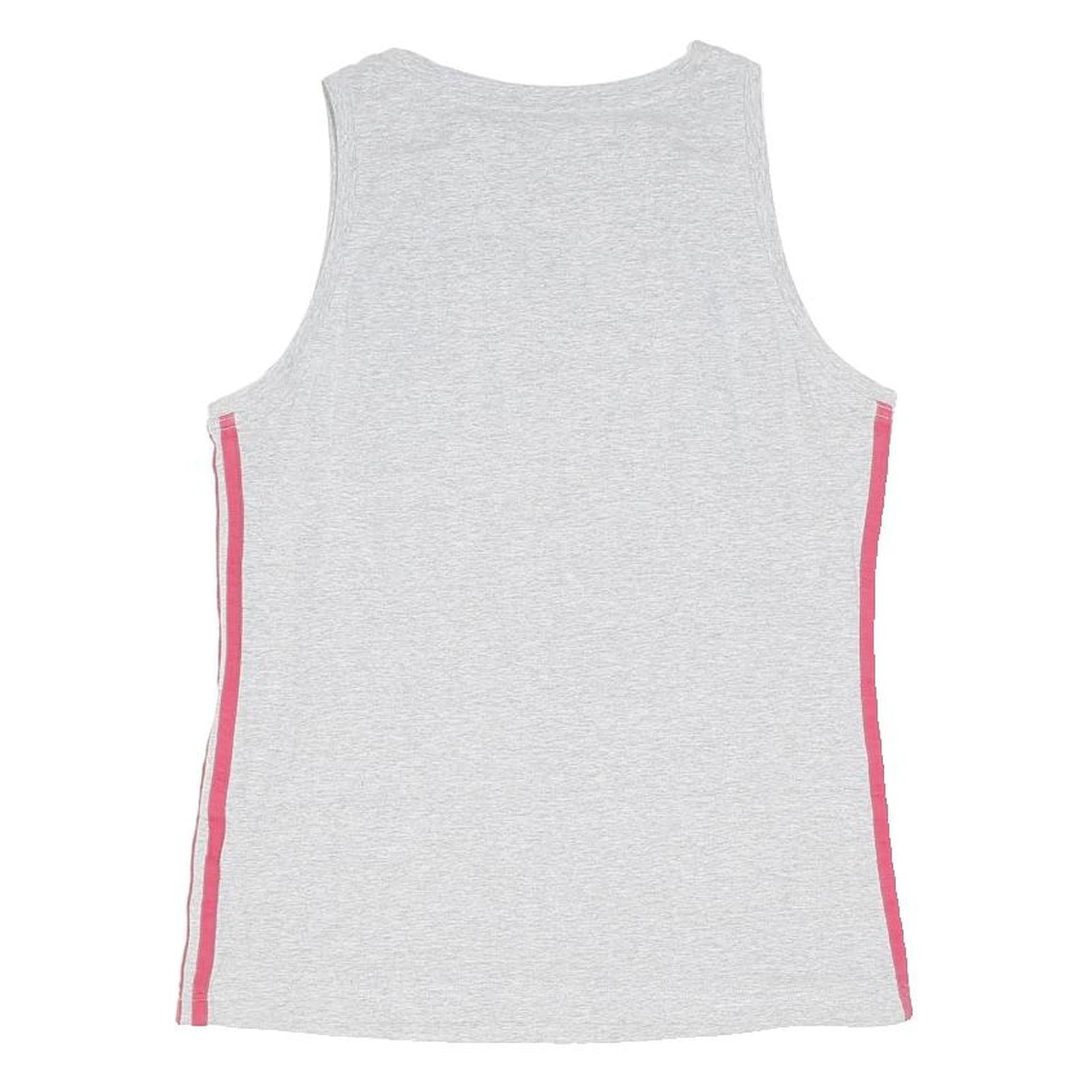 ADIDAS Womens Grey & Pink Athletic Vest UK 18 Sleeveless V-Neck Sportswear
