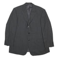 YVES SAINT LAURENT Mens Grey Wool Blazer XL Woven Button Classic Tailored Jacket