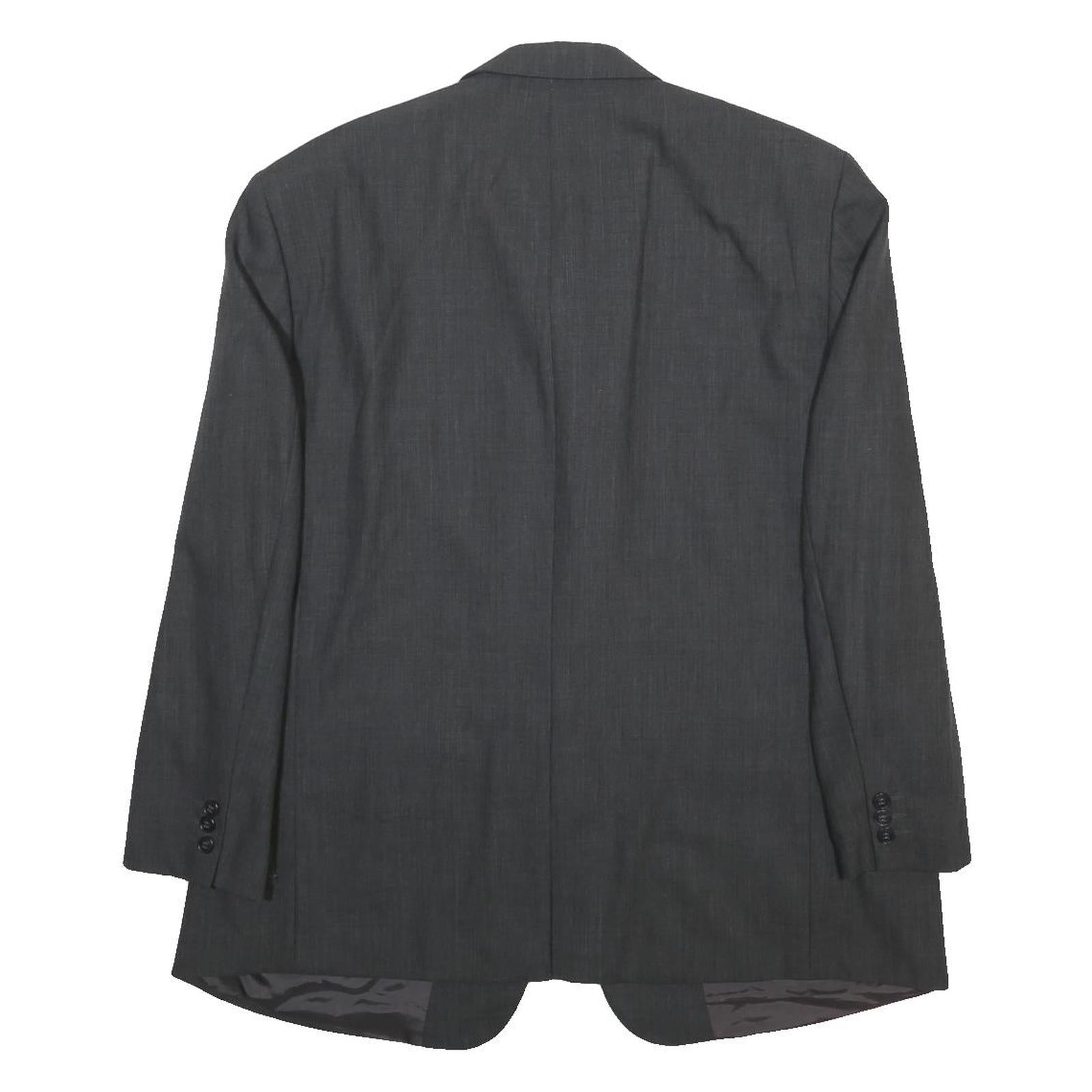 YVES SAINT LAURENT Mens Grey Wool Blazer XL Woven Button Classic Tailored Jacket