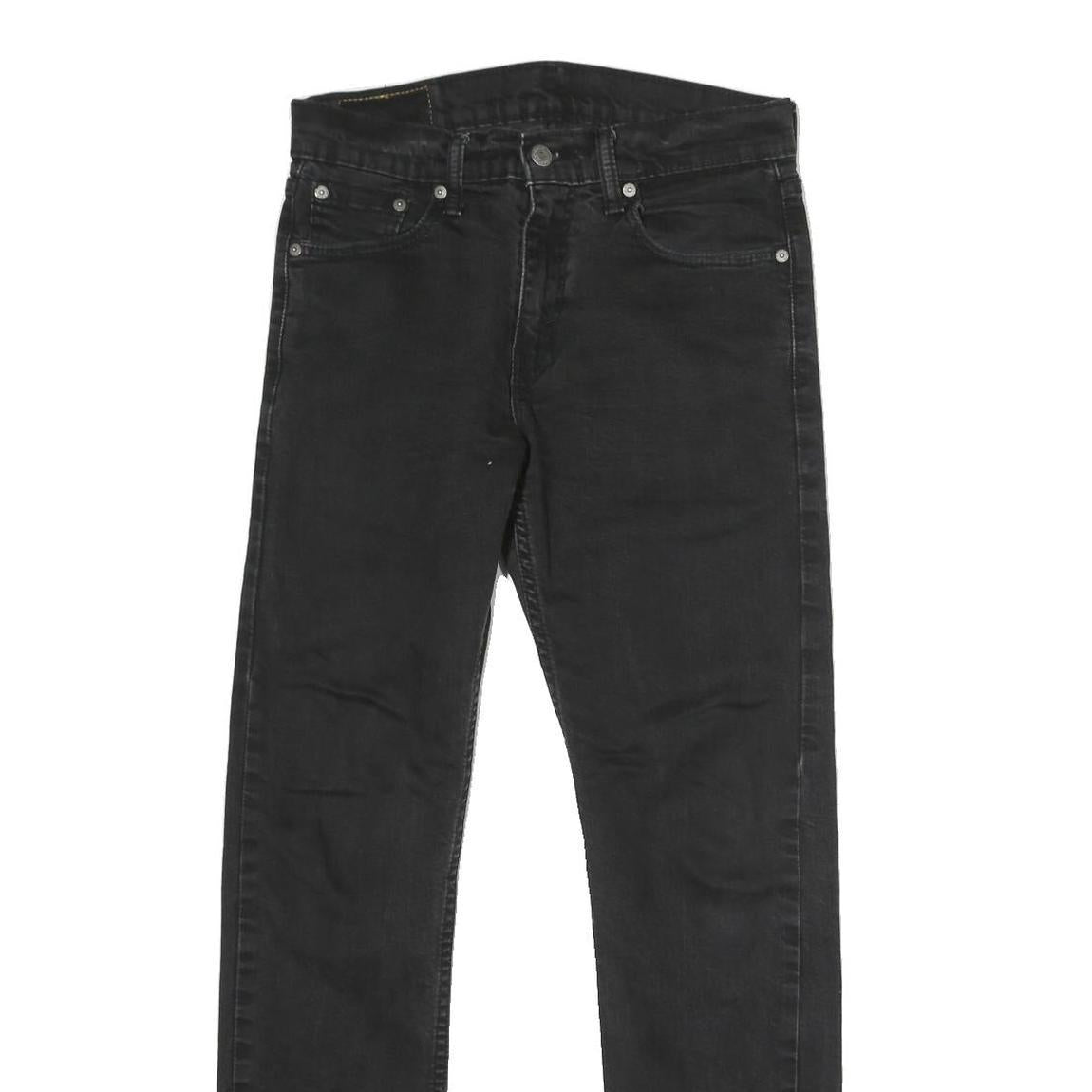 LEVI'S 501 Mens Slim Black Denim Jeans W30 L32 Classic Cotton Zip