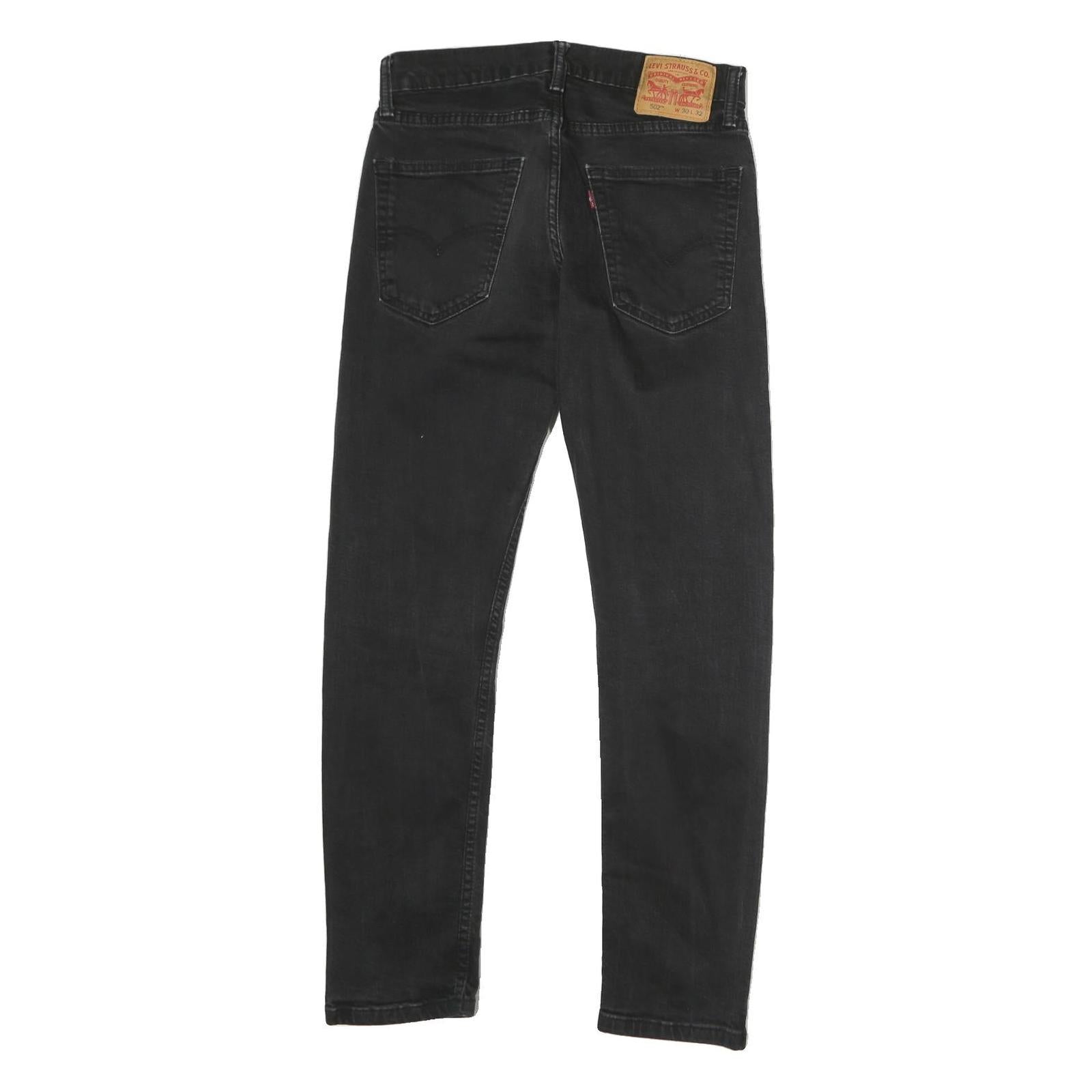 LEVI'S 501 Mens Slim Black Denim Jeans W30 L32 Classic Cotton Zip