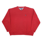 TOMMY HILFIGER Mens Red Crew Neck XL Cotton Blend Sweatshirt Casual Wear