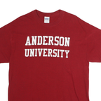 GILDAN Mens Red Anderson University Graphic T-Shirt L Short Sleeve Crew Neck