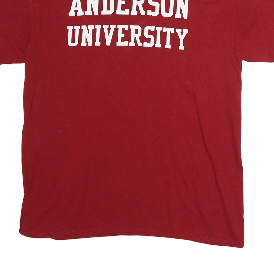 GILDAN Mens Red Anderson University Graphic T-Shirt L Short Sleeve Crew Neck