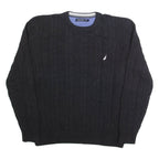 NAUTICA Mens Jumper Black Cable Knit L