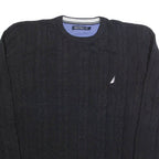 NAUTICA Mens Jumper Black Cable Knit L