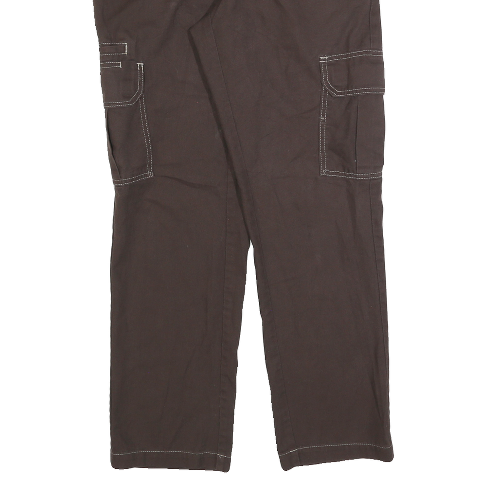 DICKIES Womens Cotton Blend Brown Slim Straight Trousers W30 L30 Workwear